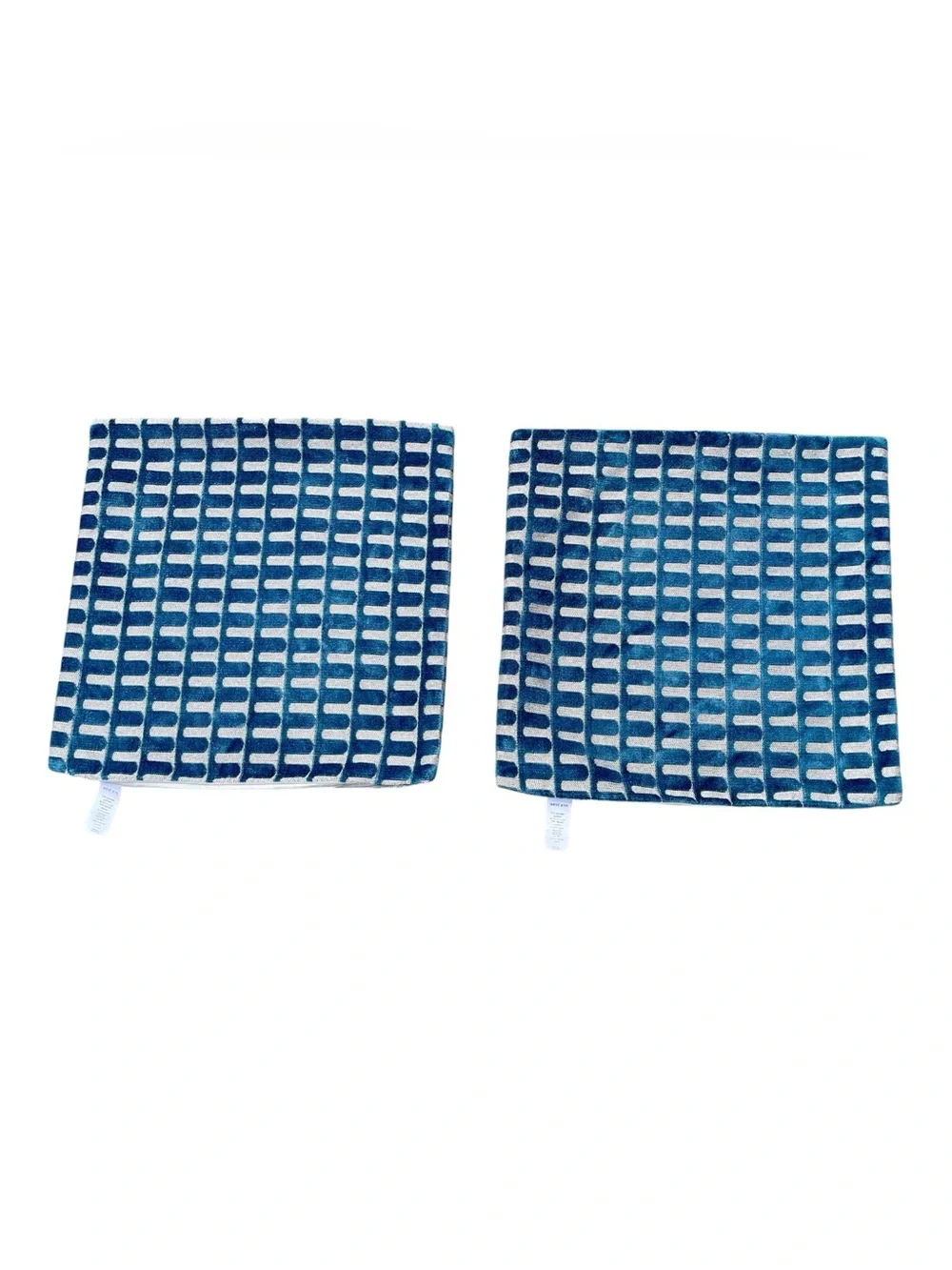 NWOT West Elm Geometric Cut Velvet Pillow Covers - Set of 2 (20